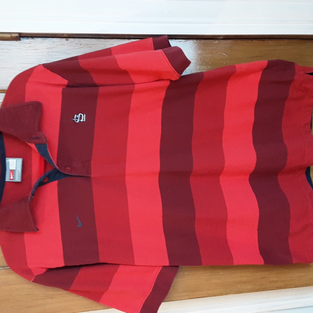 NIKE ST. LOUIS CARDINALS MLB BASEBALL POLO GOLF SHIRT Mens L Striped
